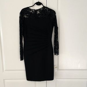 Ivanka Trump Long Sleeve Sheath Dress with Lace Sleeves